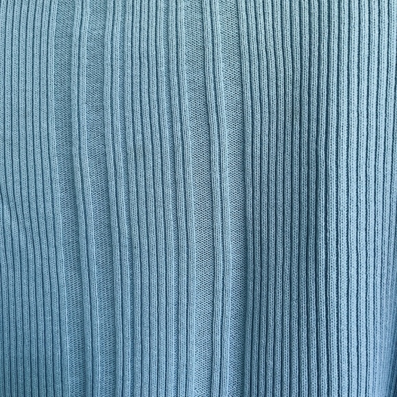 Liz Claiborne Lizsport  Vintage 💯Cotton Light Blue Ribbed Sweater Turtleneck  L - Picture 8 of 11